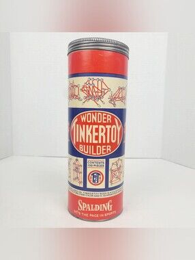 Vtg 50s~Wonder Tinkertoys Builder Construction Set~Spalding~117 Pieces+
